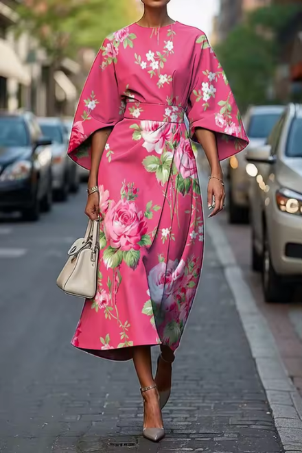 Alessia - Kimono-Inspired Midi Dress