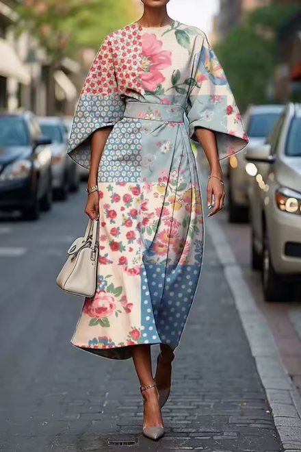 Alessia - Kimono-Inspired Midi Dress