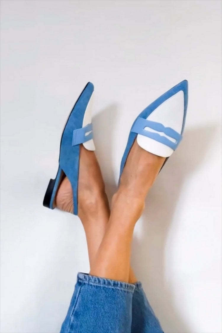 Charlie -  Blue Slingback Loafers