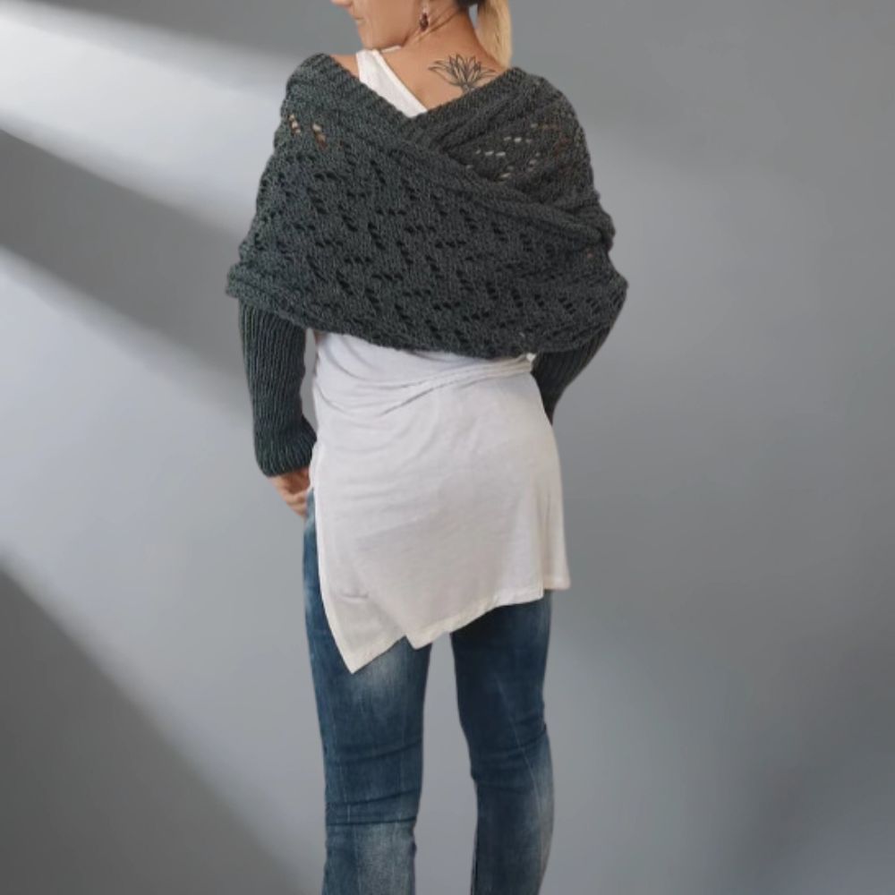 Almeria - Knitted Poncho Sweater Wrap