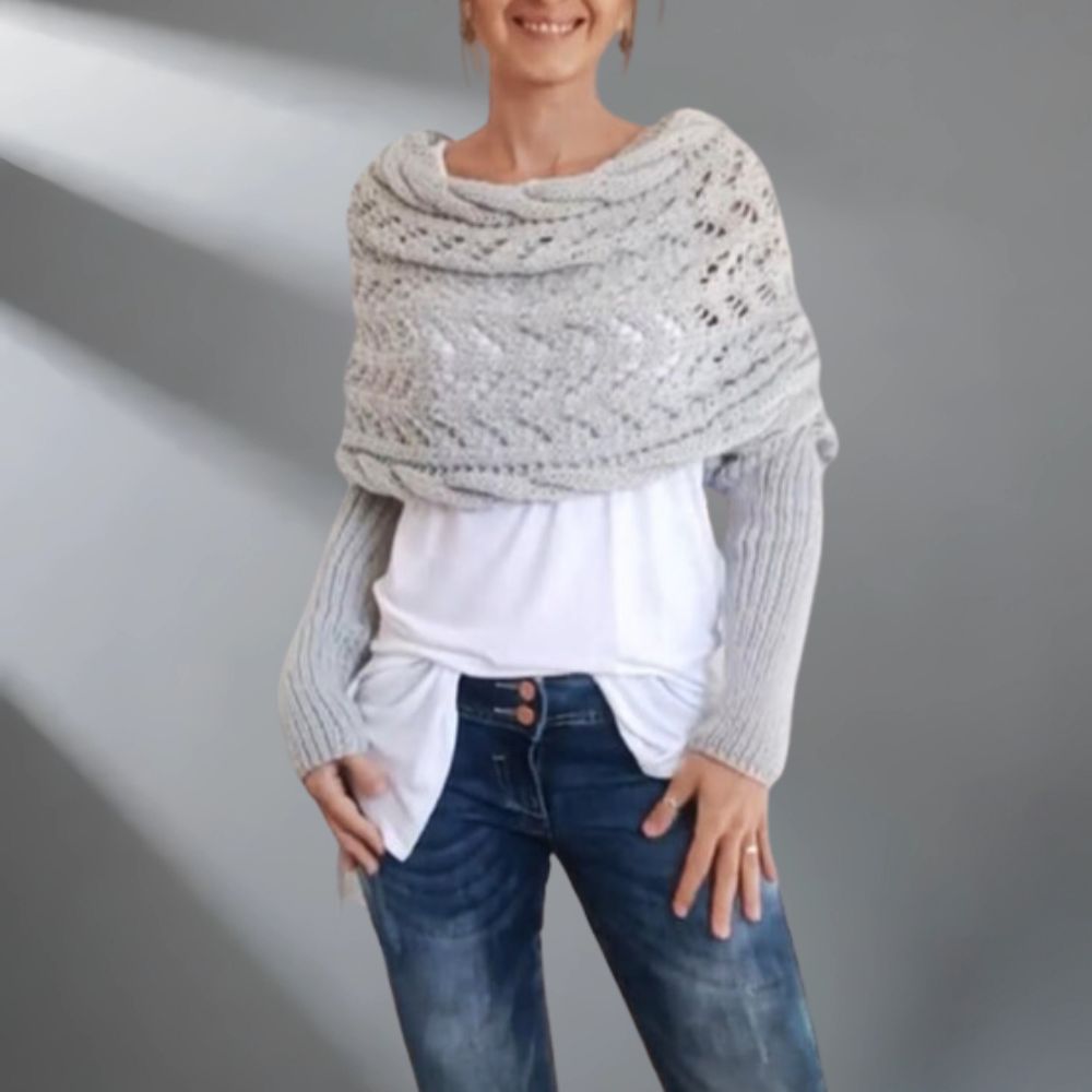 Almeria - Knitted Poncho Sweater Wrap