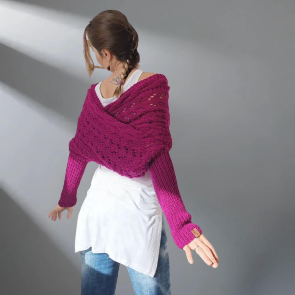 Almeria - Knitted Poncho Sweater Wrap