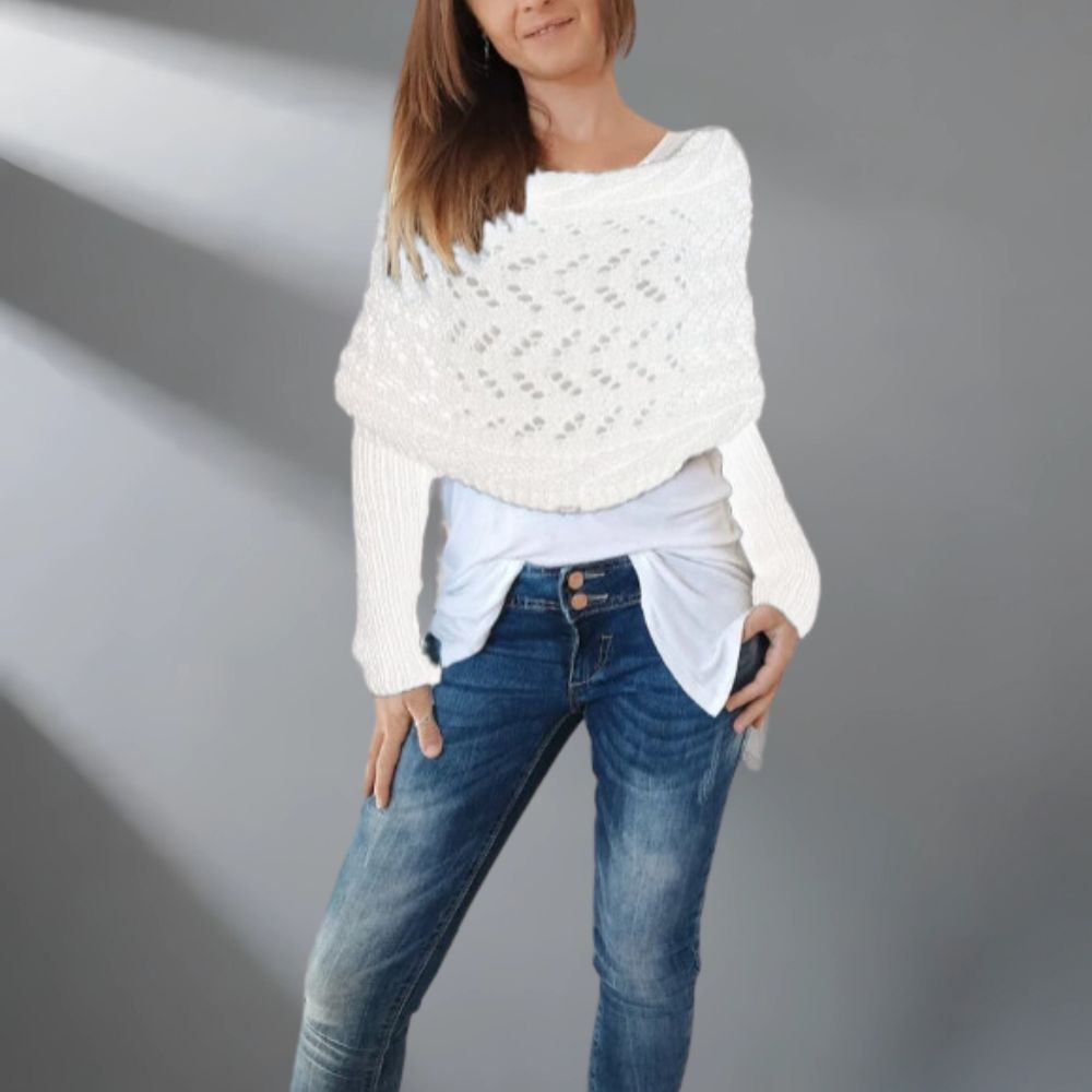 Almeria - Knitted Poncho Sweater Wrap