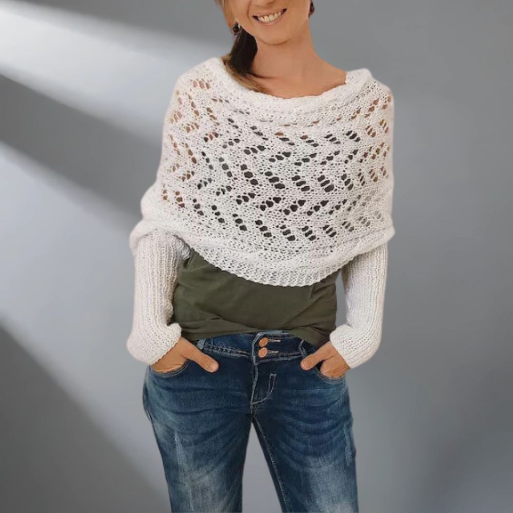 Almeria - Knitted Poncho Sweater Wrap