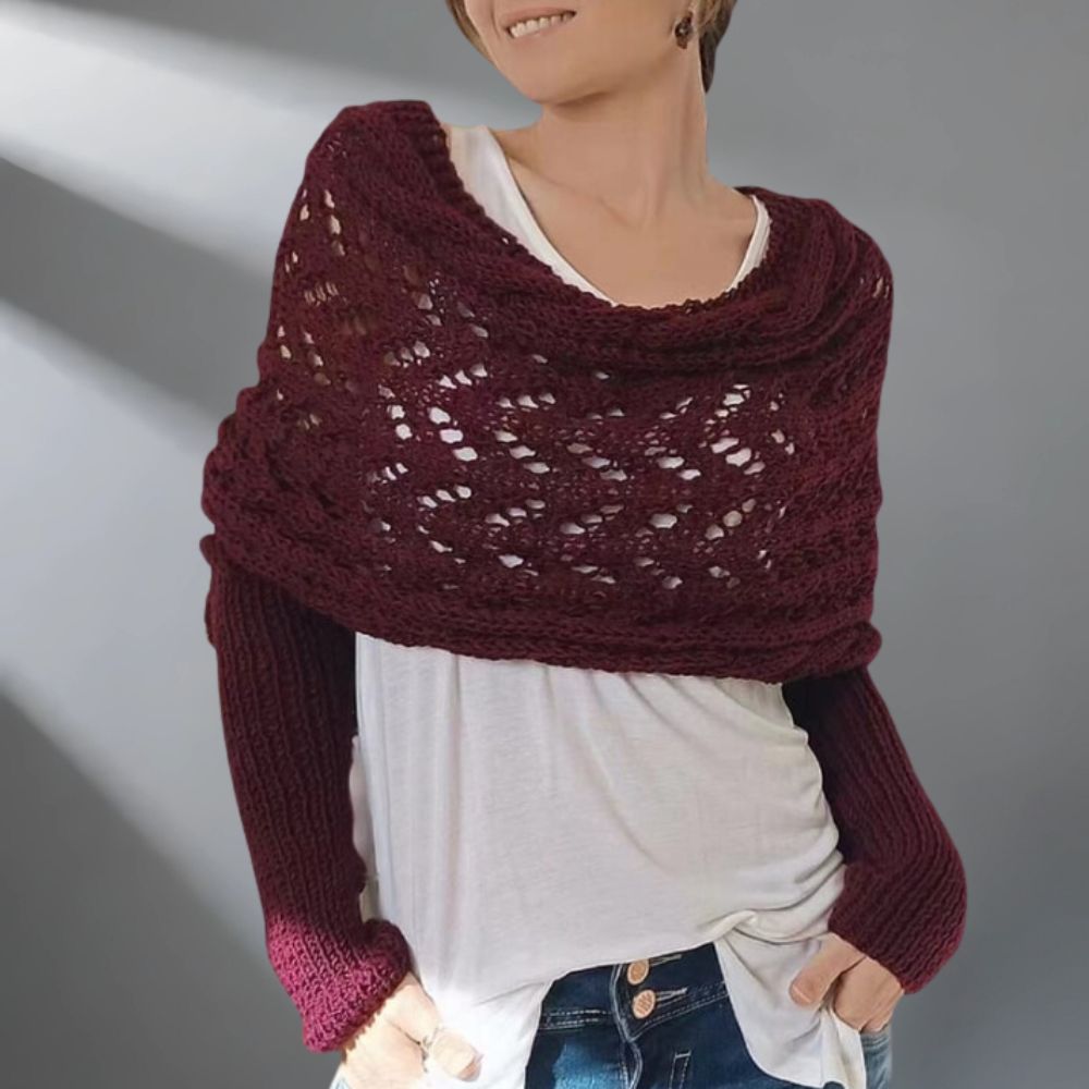 Almeria - Knitted Poncho Sweater Wrap