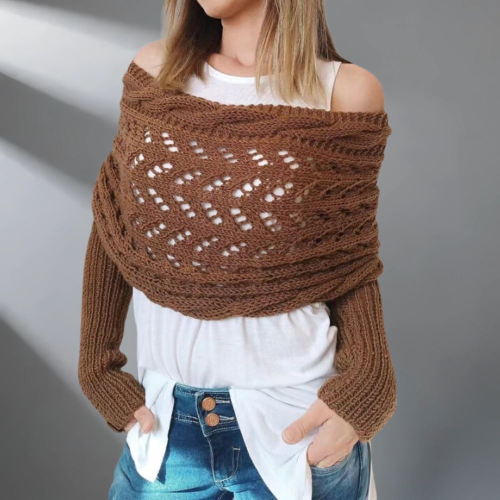 Almeria - Knitted Poncho Sweater Wrap