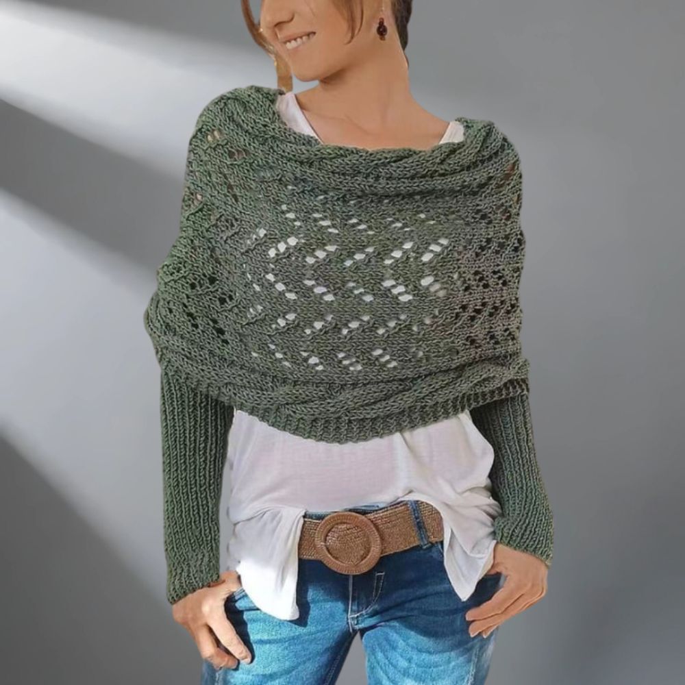 Almeria - Knitted Poncho Sweater Wrap
