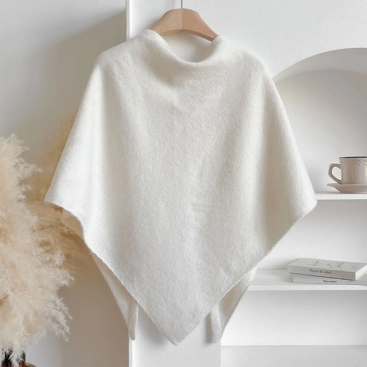 Isla - Women’s Knit Poncho Wrap with Tie
