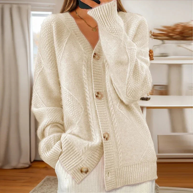 Marisol - Cozy Knit Button-Front Cardigan with Pockets