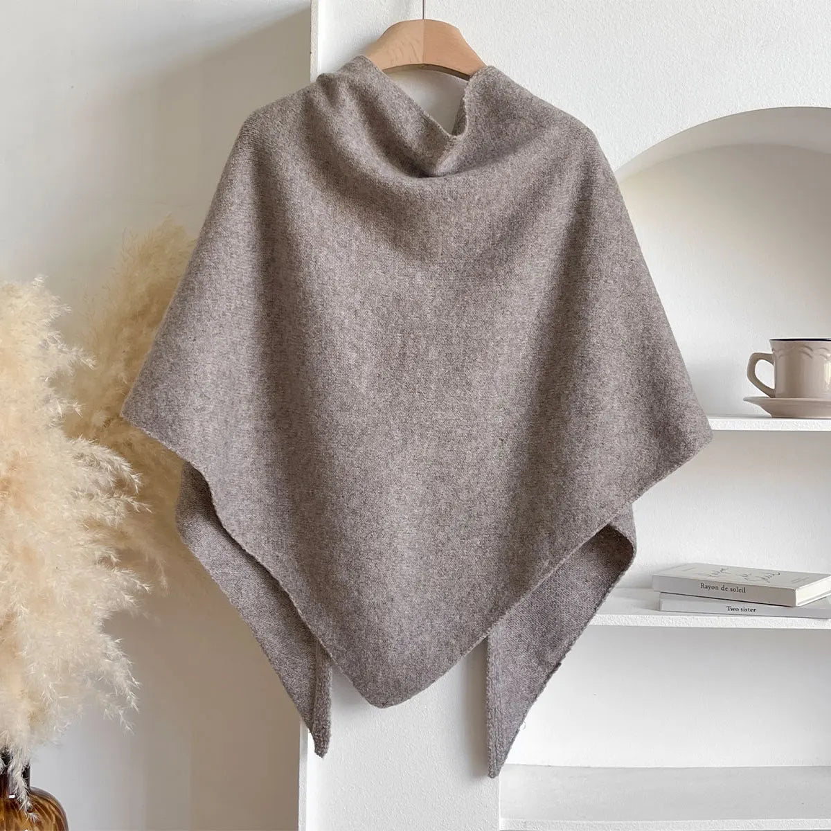 Isla - Women’s Knit Poncho Wrap with Tie