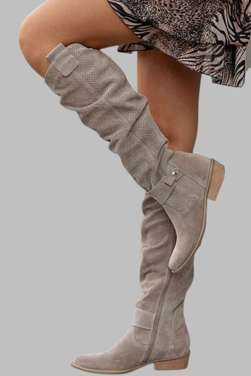 Serena - Women’s Over-the-Knee Boots with Buckle Detail