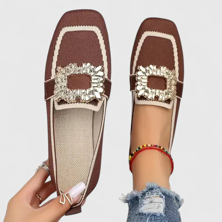 Seraphina - Women’s Jeweled Square-Toe Loafers