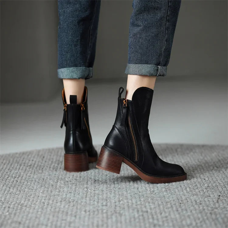 Addison - Ankle Boots with Block Heel