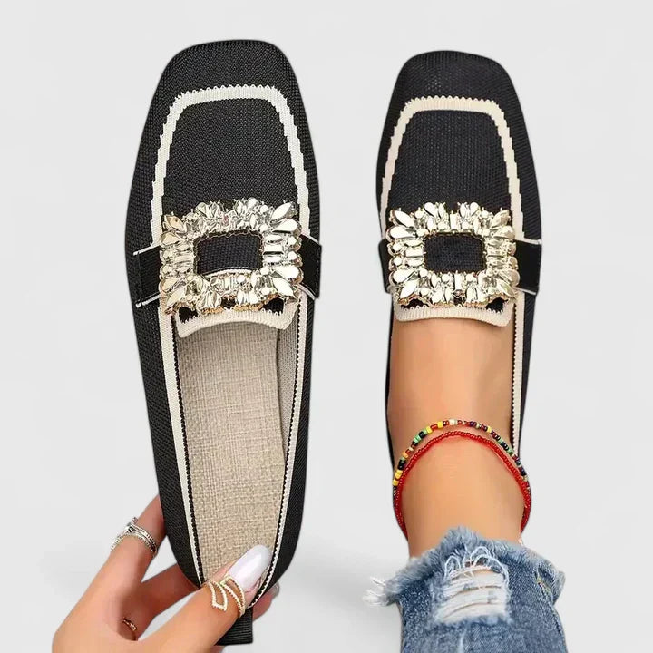 Seraphina - Women’s Jeweled Square-Toe Loafers