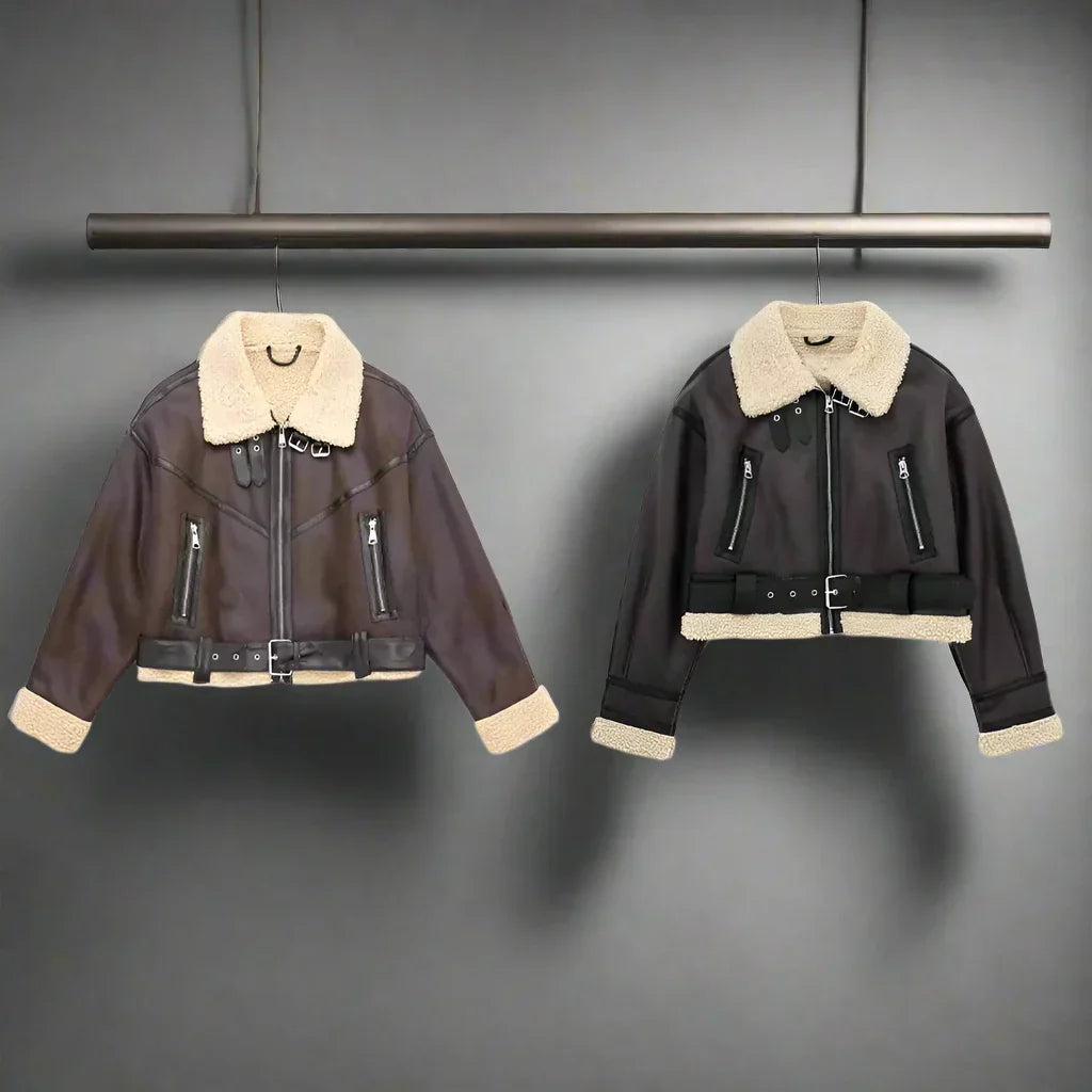 Aurelie - Cropped Aviator Jacket