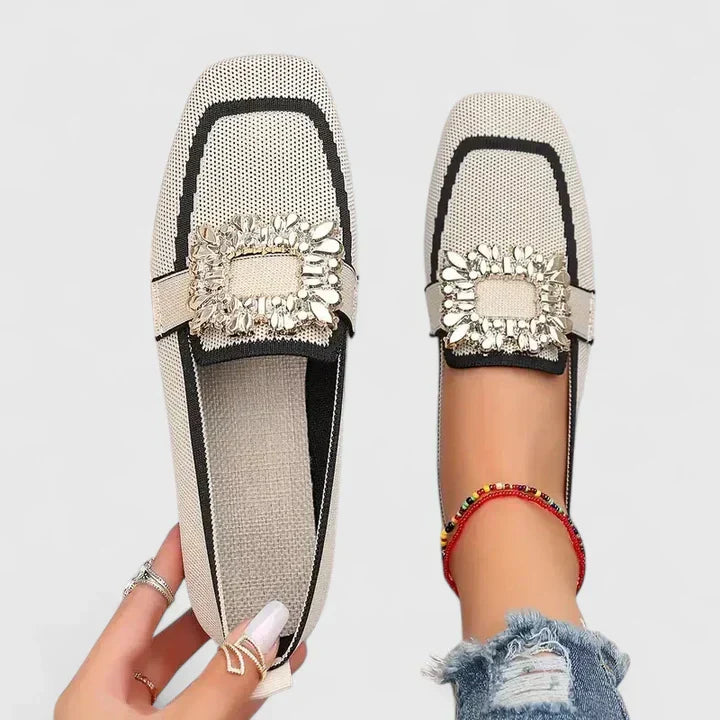 Seraphina - Women’s Jeweled Square-Toe Loafers