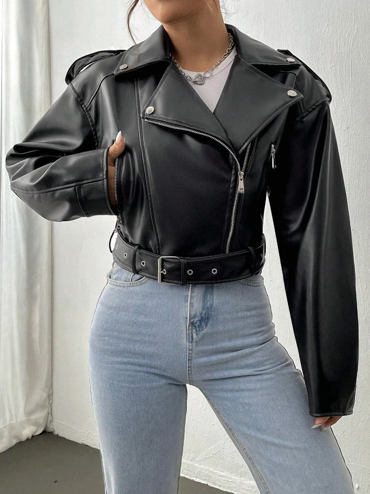 Raya - Cropped Biker Jacket