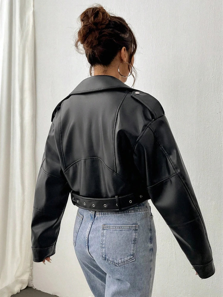 Raya - Cropped Biker Jacket
