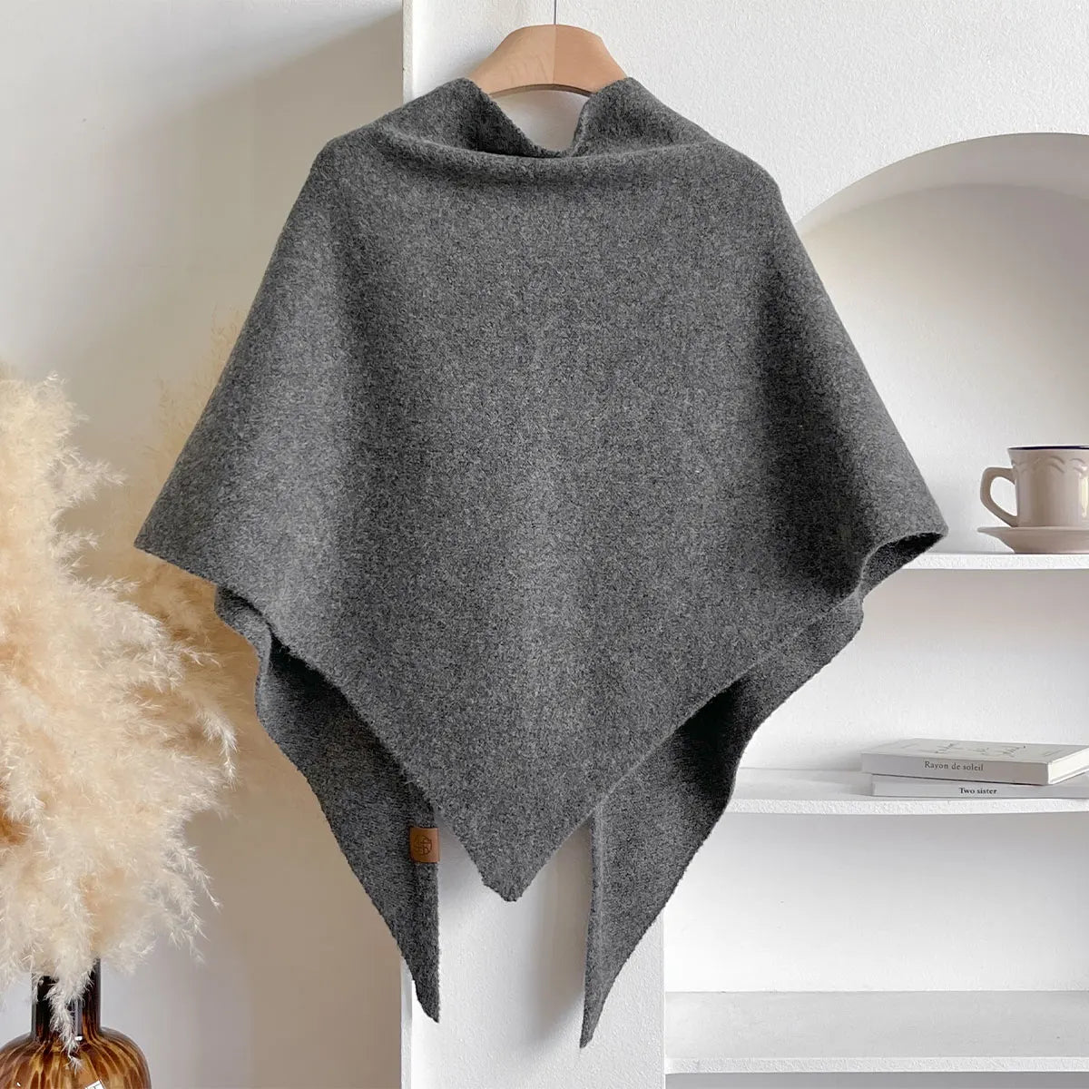Isla - Women’s Knit Poncho Wrap with Tie