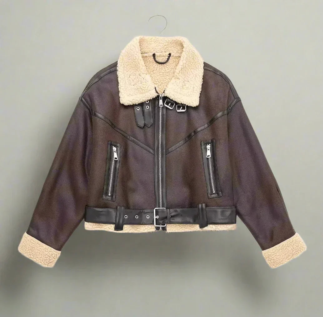 Aurelie - Cropped Aviator Jacket