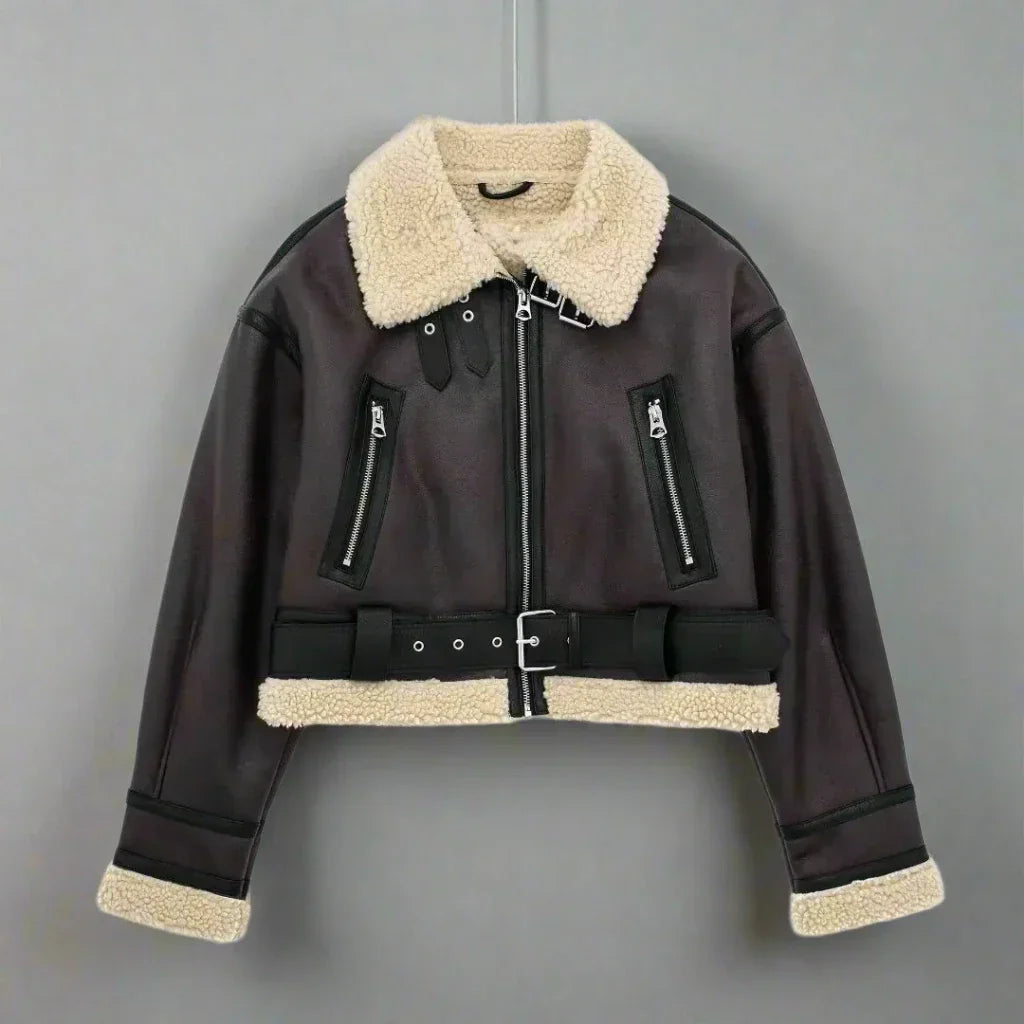 Aurelie - Cropped Aviator Jacket