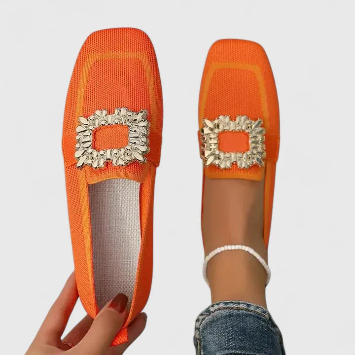 Seraphina - Women’s Jeweled Square-Toe Loafers