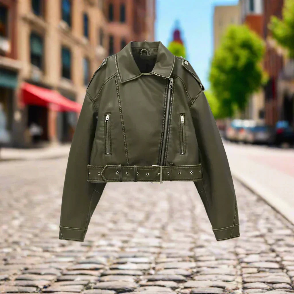Élodie - Cropped Moto Jacket