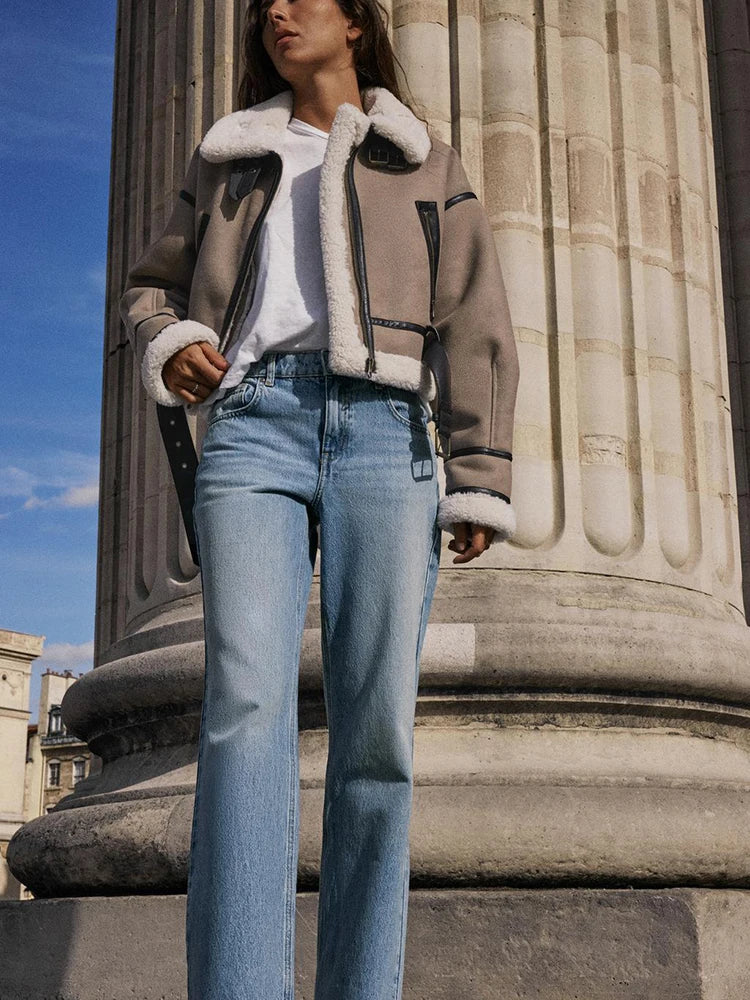 Chloe - Cropped Aviator Jacket