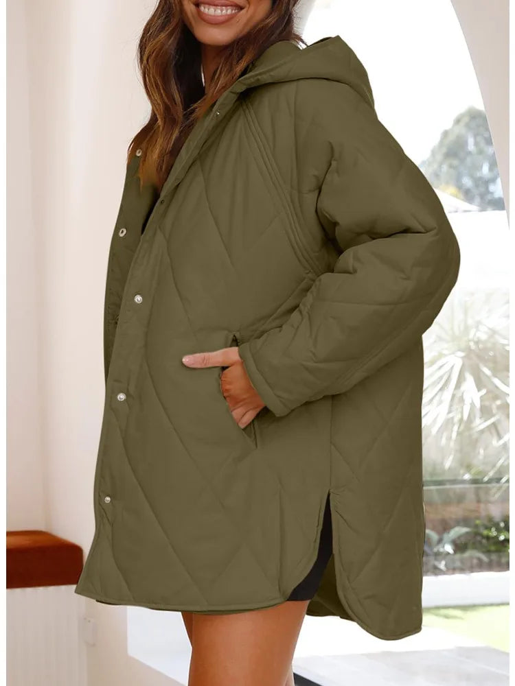 Aria - Quilted Oversized Hooded Coat