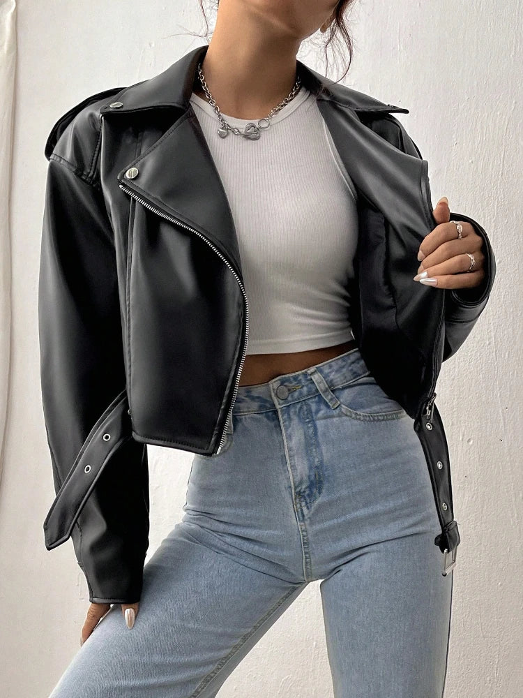 Raya - Cropped Biker Jacket