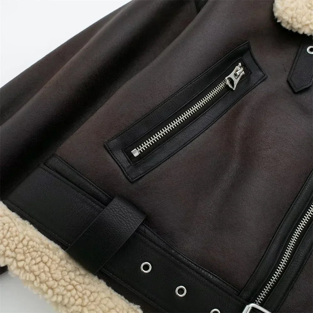 Aurelie - Cropped Aviator Jacket
