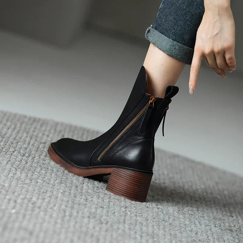 Addison - Ankle Boots with Block Heel