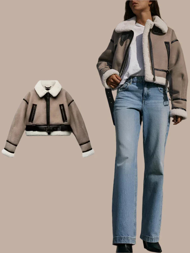 Chloe - Cropped Aviator Jacket