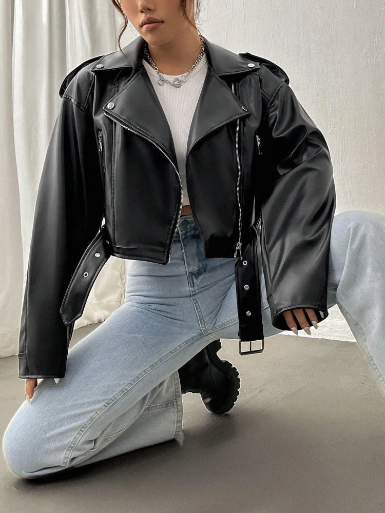 Raya - Cropped Biker Jacket