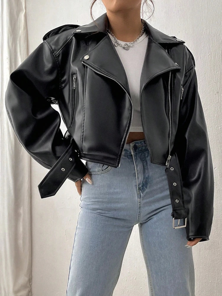 Raya - Cropped Biker Jacket