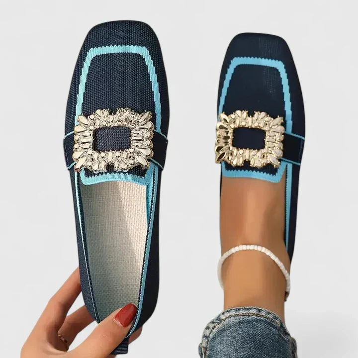 Seraphina - Women’s Jeweled Square-Toe Loafers