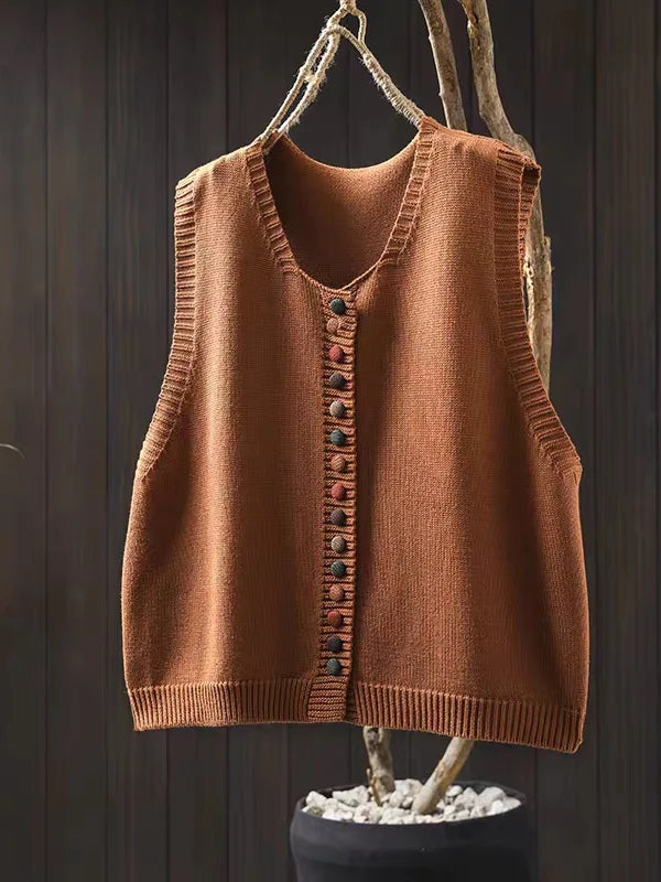 Shirley – Vintage Button Knit Vest