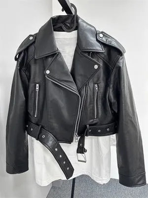 Élodie - Cropped Moto Jacket