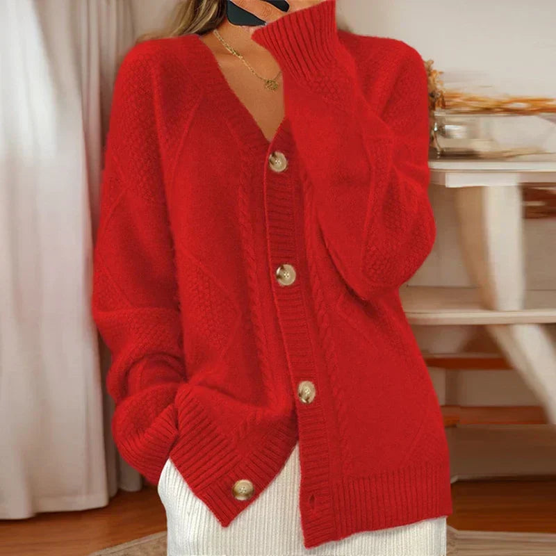 Marisol - Cozy Knit Button-Front Cardigan with Pockets