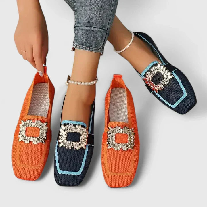 Seraphina - Women’s Jeweled Square-Toe Loafers