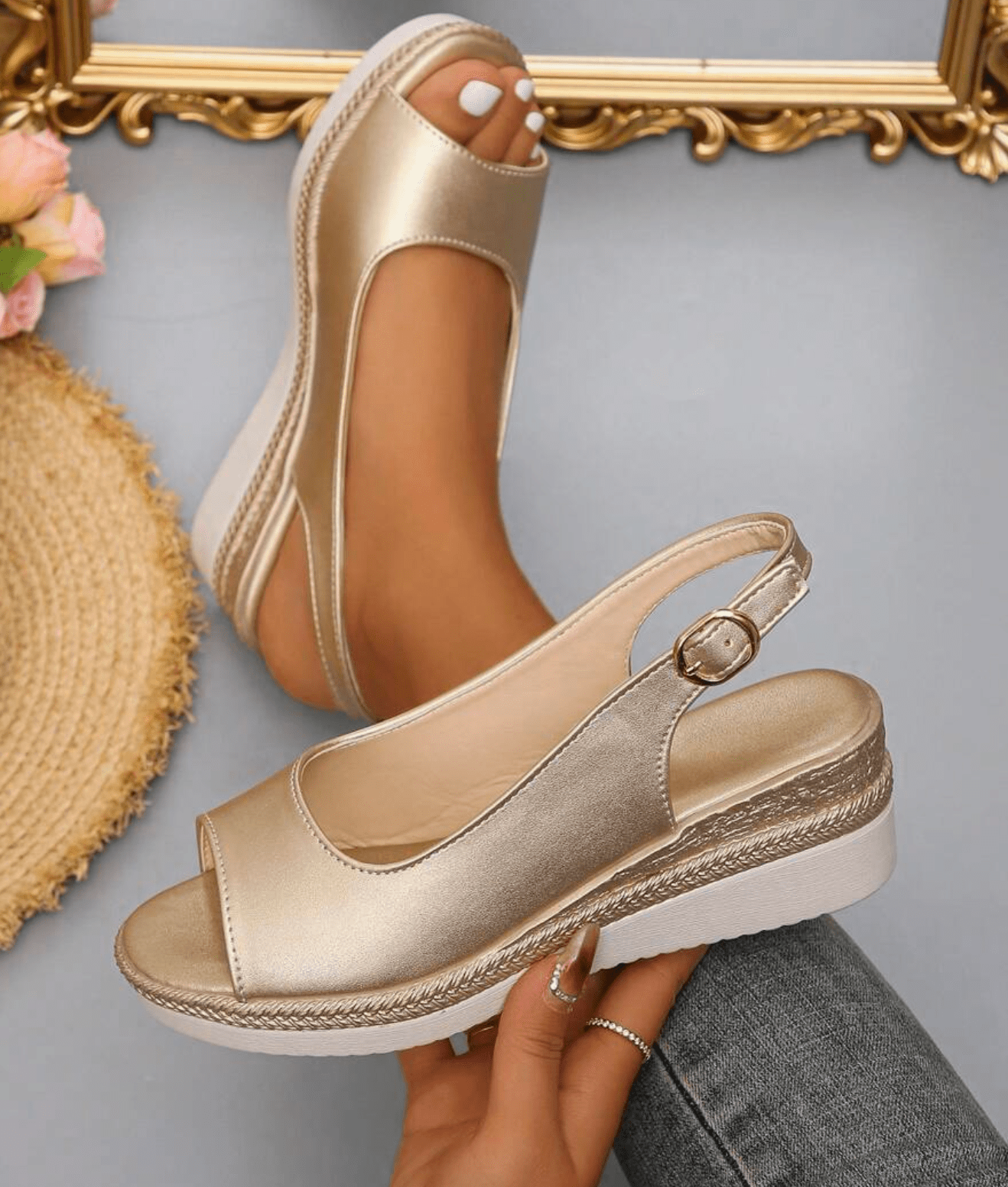 Clara - Women’s Slingback Wedge Sandals