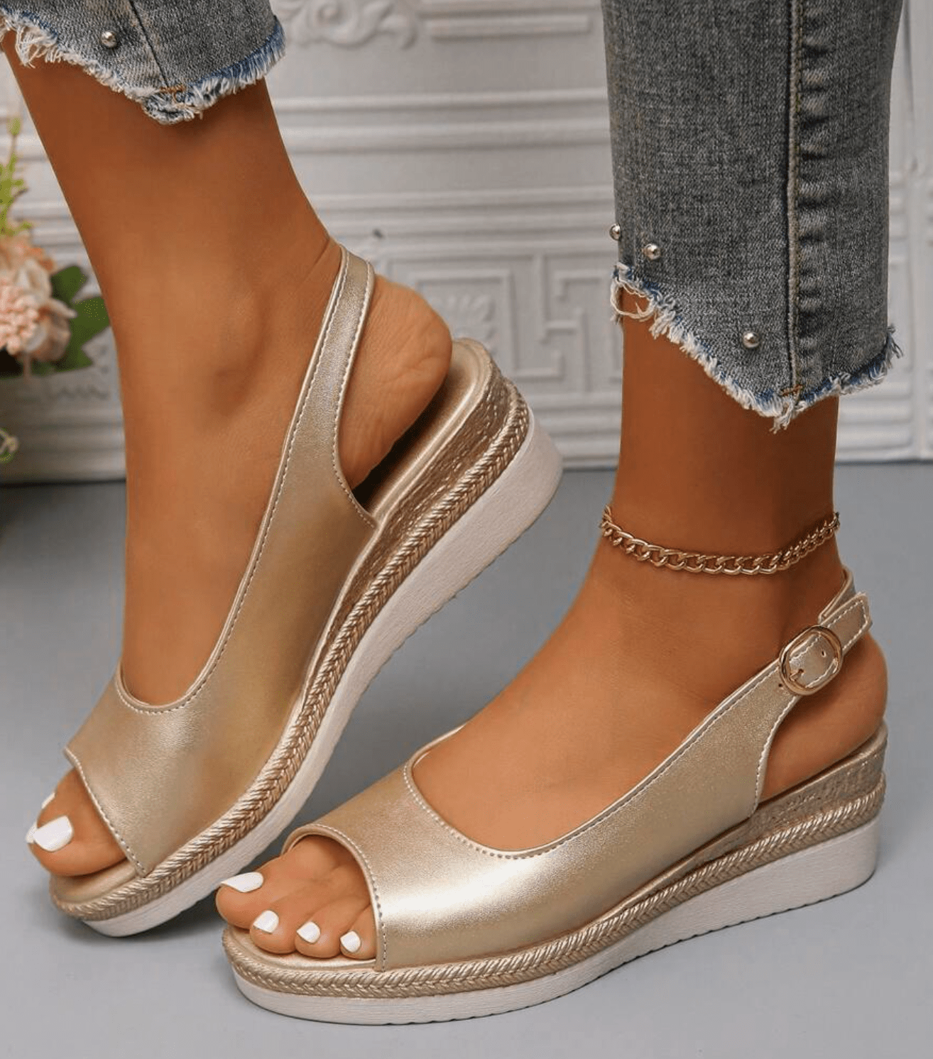 Clara - Women’s Slingback Wedge Sandals