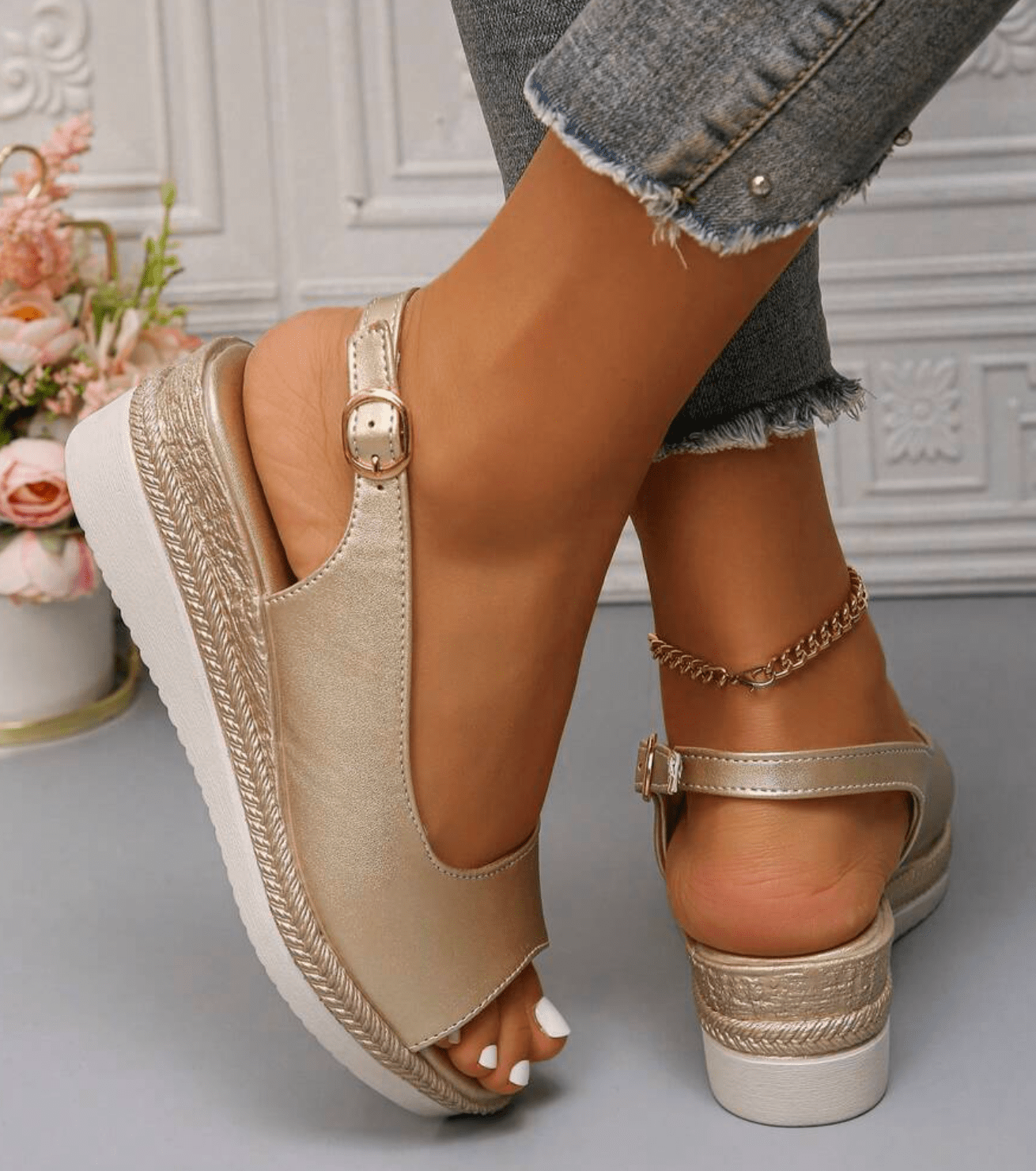 Clara - Women’s Slingback Wedge Sandals