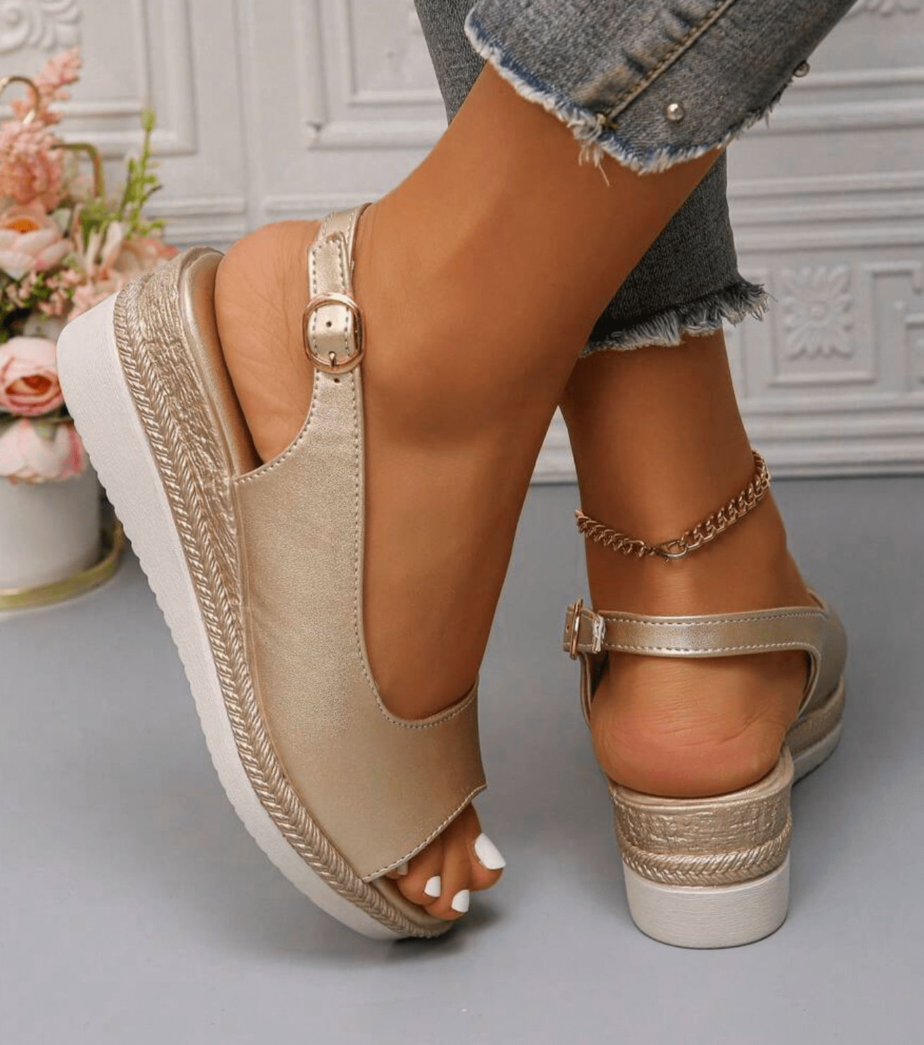 Clara - Women’s Slingback Wedge Sandals