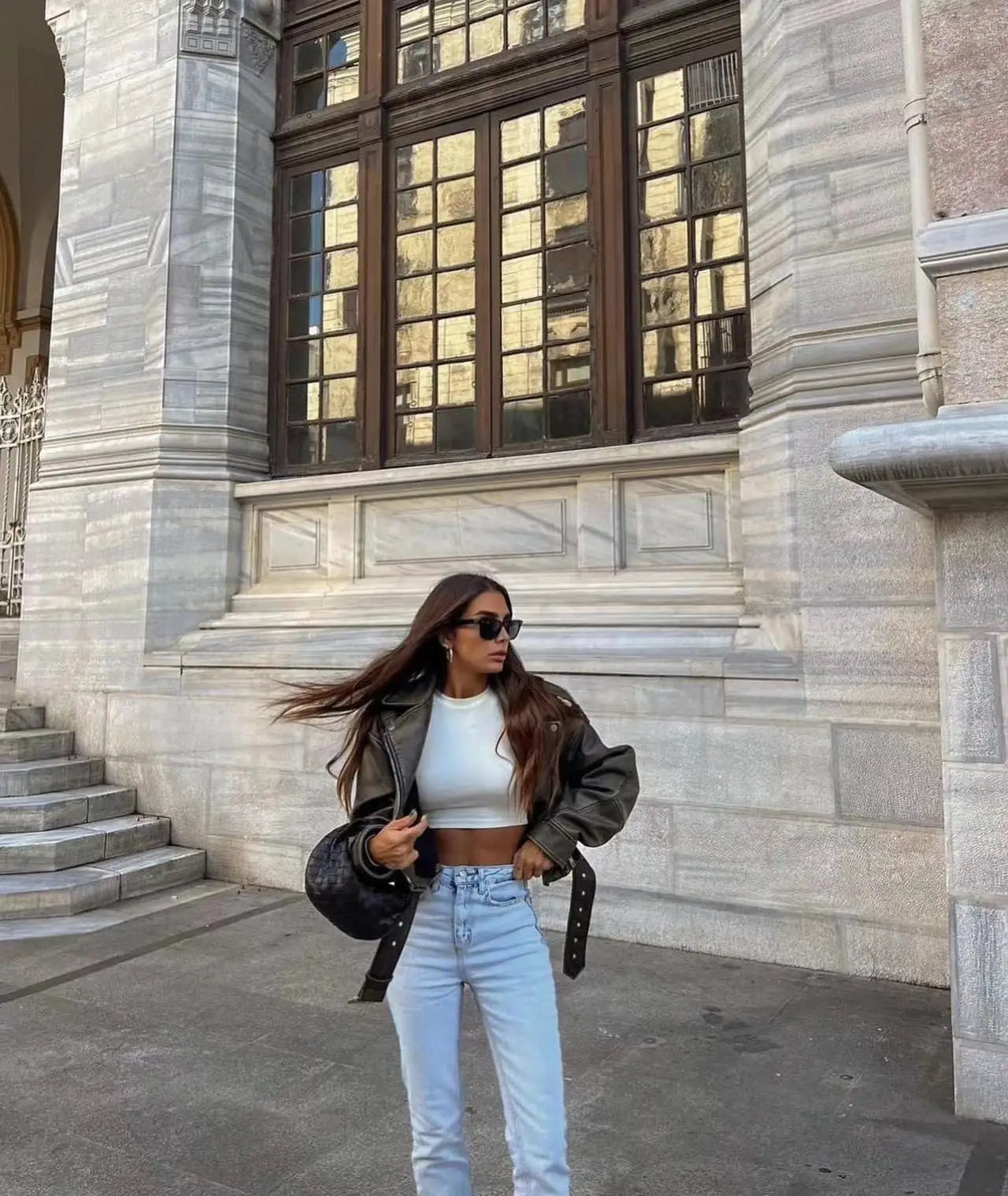 Élodie - Cropped Moto Jacket