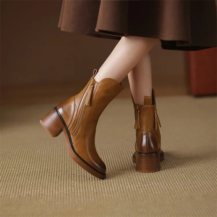 Addison - Ankle Boots with Block Heel