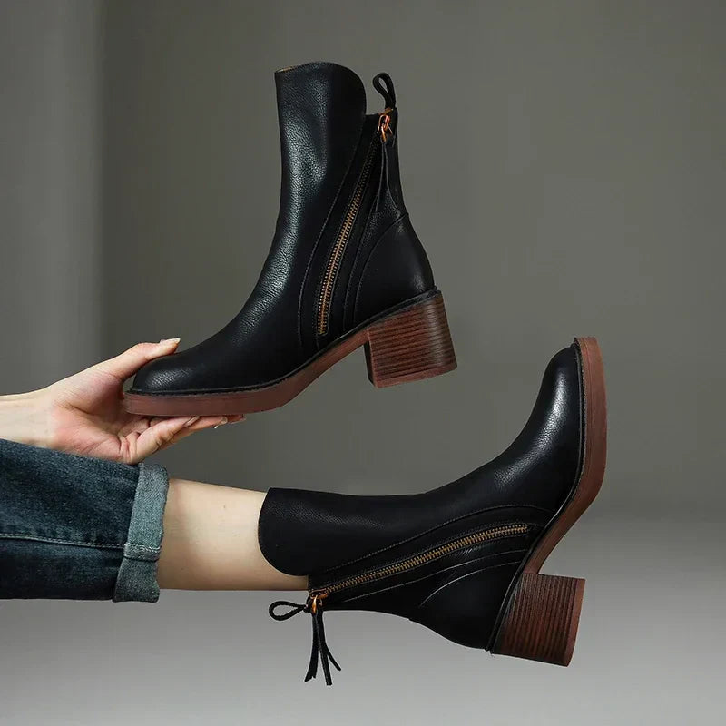 Addison - Ankle Boots with Block Heel