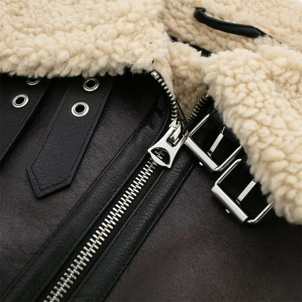 Aurelie - Cropped Aviator Jacket