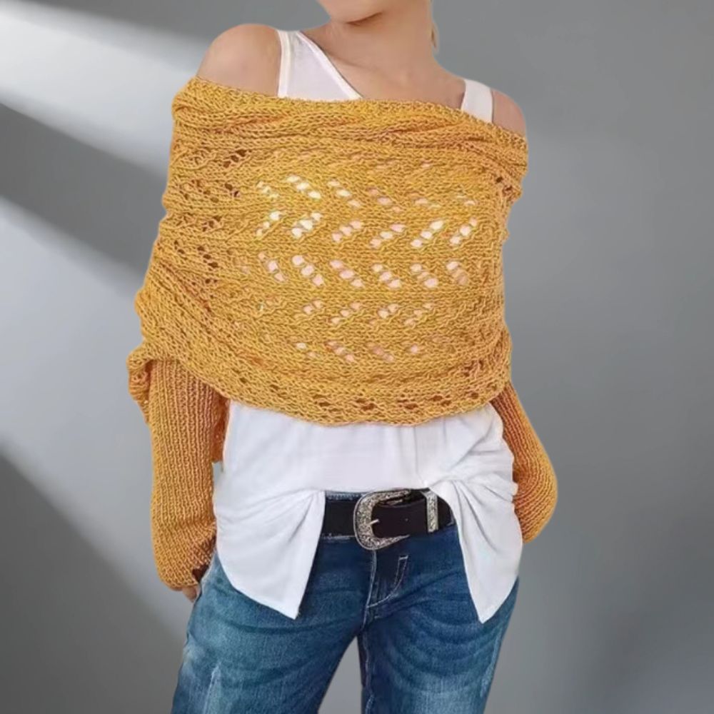 Almeria - Knitted Poncho Sweater Wrap