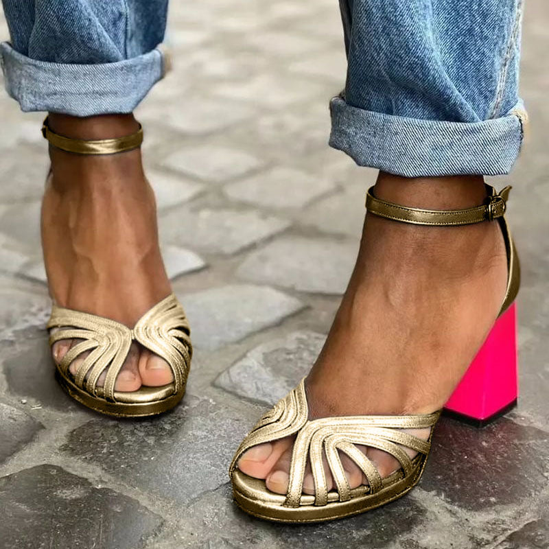 Milviana – Classic Sandals with Ankle Strap and Open Toes